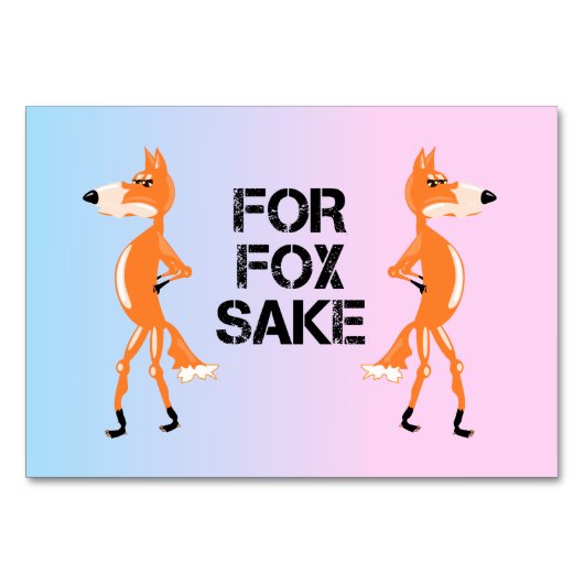 Für Fox Sake Foxes mit einer Uneinigkeit. Tischnummer (Vorderseite)