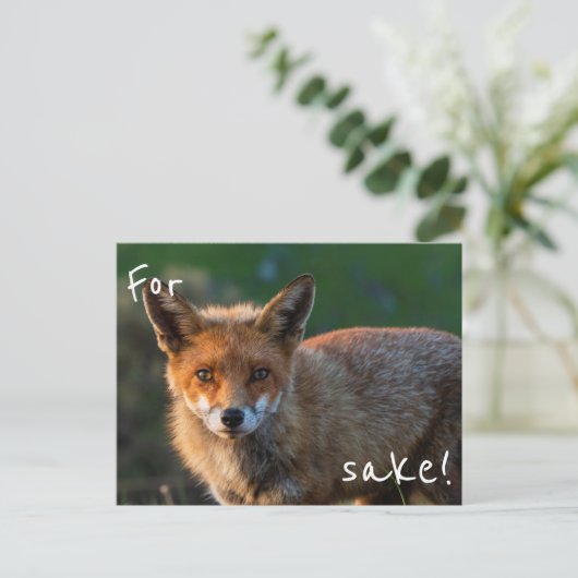 Für Fox Sake Postkarte (Stehend Vorderseite)