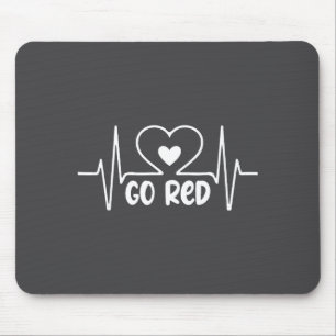 Für Frauen gehen Rot Herzkrankheitsmonat Mousepad