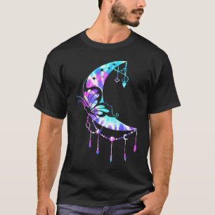 für Frauen Halbmond Schmetterling Mandala Yoga T-Shirt