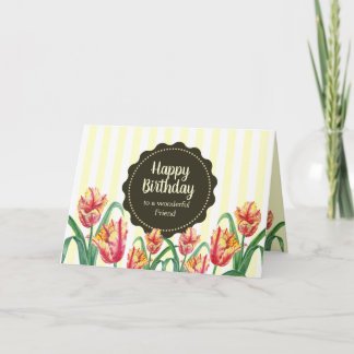 Für Freunde am Geburtstag Gelbe Papagei Tulips Blu Karte