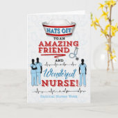 für Freunde der National Nurses Weats Hats Off Karte (Gelbe Blume)