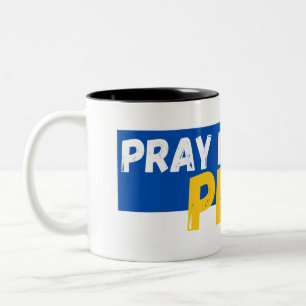 Für Frieden beten, für die Ukraine beten Zweifarbige Tasse