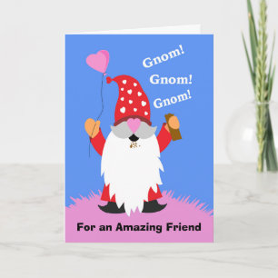 Für Friend Valentine's Day Niedlich Gnome Chocolat Karte