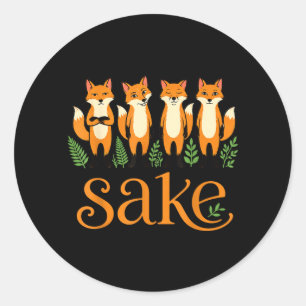 Für Fuchs wegen vier Füchse lustiges Waldtier Runder Aufkleber
