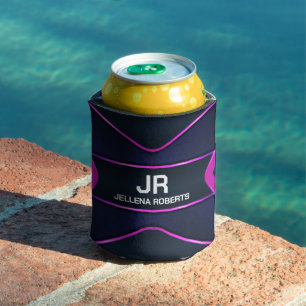 Für Gamer, rosa und blaues Design-Monogramm Dosenkühler