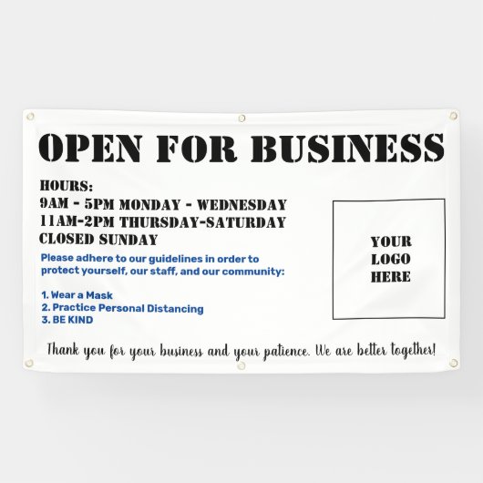 Für Geschäftsbanner offen nach außen anpassen Banner (Horizontal)