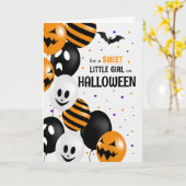 für Girls Balloons und Polka Docks Halloween Karte (Gelbe Blume)