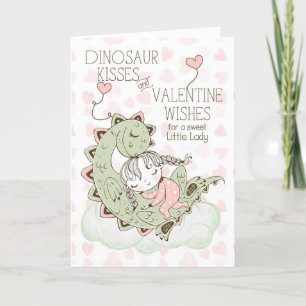 für Girls Dinosaur Kisses Stegosaurus Valentine Feiertagskarte