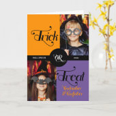 für Godelelterntrick oder Treat 2 Foto Halloween Karte (Gelbe Blume)