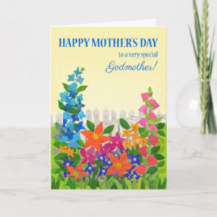 Für Godmutter auf Muttertagsblumengartenkarte Karte