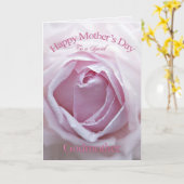 für Godmutter eine Mutterkarte mit einer rosa Rose Karte (Gelbe Blume)