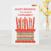 Für Godtochter Custom Age Birthday Cake Card Karte (Gelbe Blume)