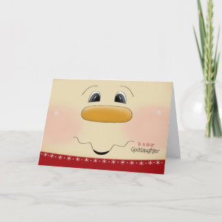 Für Godtochter Weihnachten Happy Snowman Face