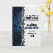 für Godvater Birthday Blue Paisley mit Buttons Karte (Gelbe Blume)