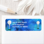 für Golfer-Adresse-Label-Golfbälle auf blau (Insitu)