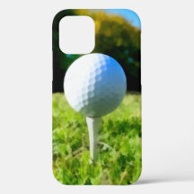 für Golfspieler Golf Ball und Tee Aquarell Design