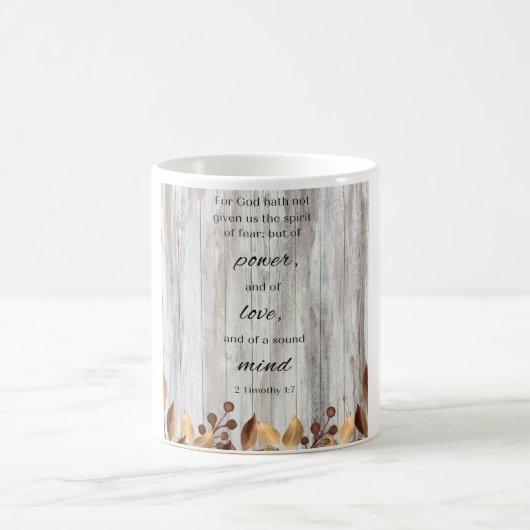 Für Gott hat nicht aus Holz graue Bibel Verse Kaff Kaffeetasse (Mittel)