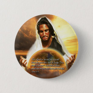 Für Gott, liebe die Welt Button