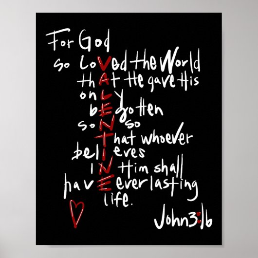 Für Gott so geliebt die Welt Jesus ist mein Valent Poster (Vorne)