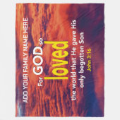 FÜR GOTT SO LIEBT DIE WELT Christliche Bibelfamili Fleecedecke (Vorderseite)