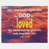 FÜR GOTT SO LIEBT DIE WELT Christliche Bibelfamili Fleecedecke (Vorderseite (Horizontal))