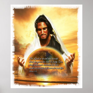Für Gott so liebte die Welt... John 3:16 Poster