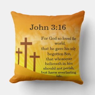Für Gott so liebte die Welt John 3:16Throw Kissen