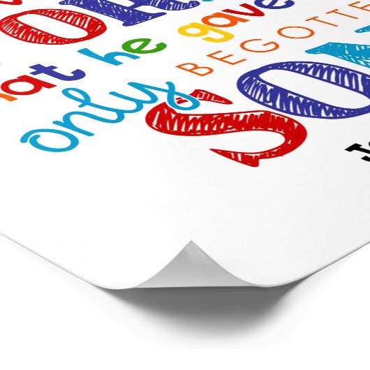 Für Gott so liebte die Welt Kinder Christlich Poster (Ecke)