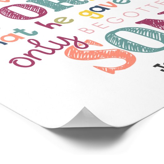 Für Gott so liebte die Welt Kinder Christliches Po Poster (Ecke)