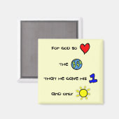 Für Gott so liebte die Welt Magnet (Vorderseite/Rückseite)