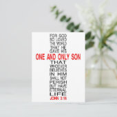 Für Gott so liebte die Welt Postkarte (Stehend Vorderseite)