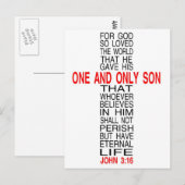 Für Gott so liebte die Welt Postkarte (Vorne/Hinten)