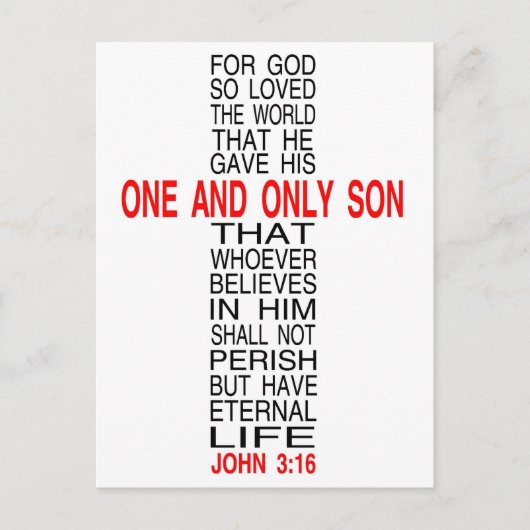 Für Gott so liebte die Welt Postkarte (Vorderseite)