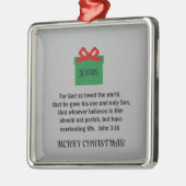 Für Gott so liebte die Welt... Silbernes Ornament (Links)