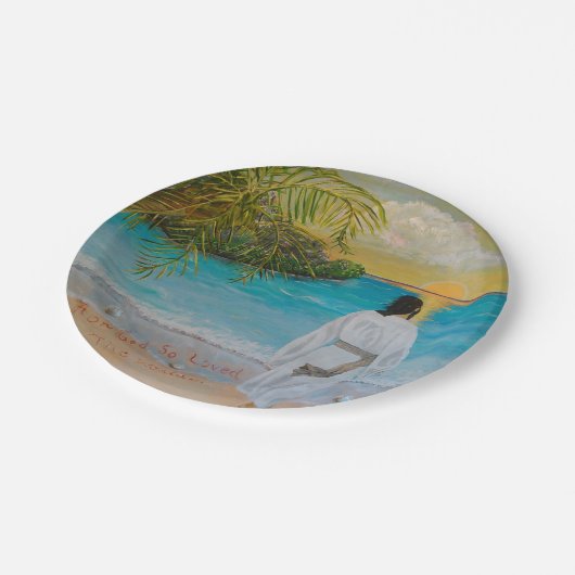 "Für Gott so liebte die Welt" Teller (Schrägansicht)