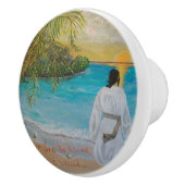 "Für Gott so liebte die Welt..." Türknopf Keramikknauf (Rechts)