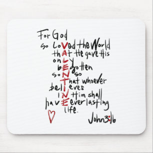 Für Gott so liebte die Welt Valentine Christliche Mousepad