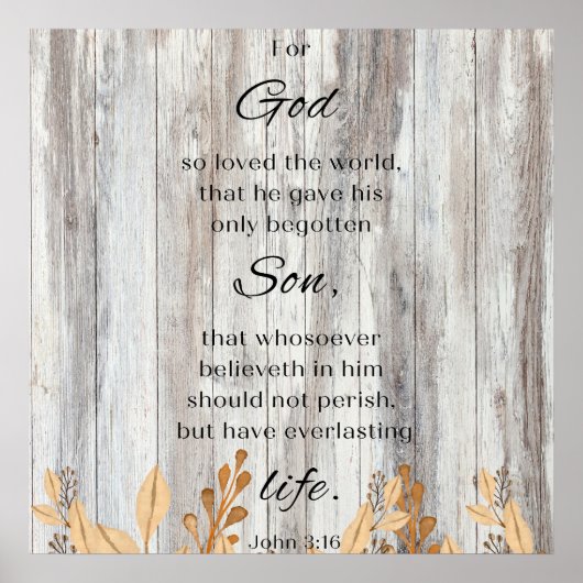 Für Gott so liebte Motivierend Verse Poster (Vorne)