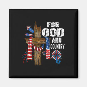 Für Gott und Land Kreuz Christlich Patriotisch 4. Magnet