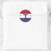 Für Gott und Land mit Kreuz Runder Aufkleber (Tasche)