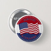 Für Gott und Land mit US-Flagge Button (Vorne & Hinten)