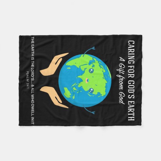 Für Gottes Erde gekümmert - Christliche Kreation - Fleecedecke (Vorderseite (Horizontal))