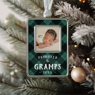 Für Gramps befördert Foto Grandpa Rahmen-Ornament Silber