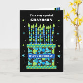 Für Grandson Birthday Cake mit Candles Card Karte (Gelbe Blume)