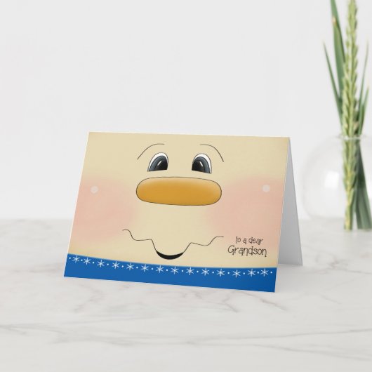 Für Grandson Weihnachten viel Glück für Snowman Fa (Vorderseite)