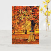 für Great Grandson Teddy Bear Hexe Halloween Karte (Gelbe Blume)