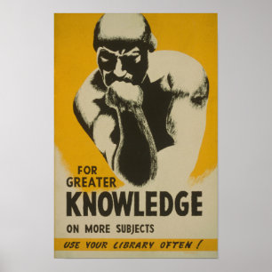Für Greater Knowledge Library Vintage WPA Poster