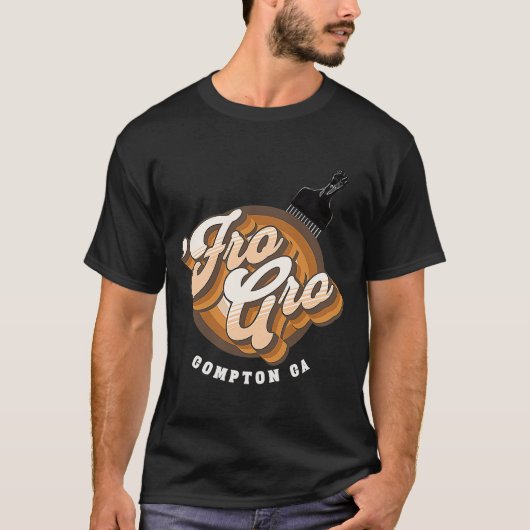 Für Gro Compton California Afro Pick Raised Fist T-Shirt (Vorderseite)