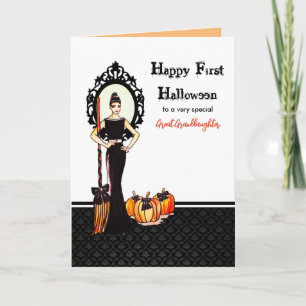 Für große Enkeltochter First Halloween Lady Hexe Karte